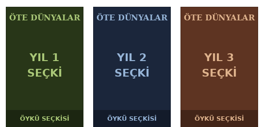 Öte Dünyalar yıllık antoloji kapakları